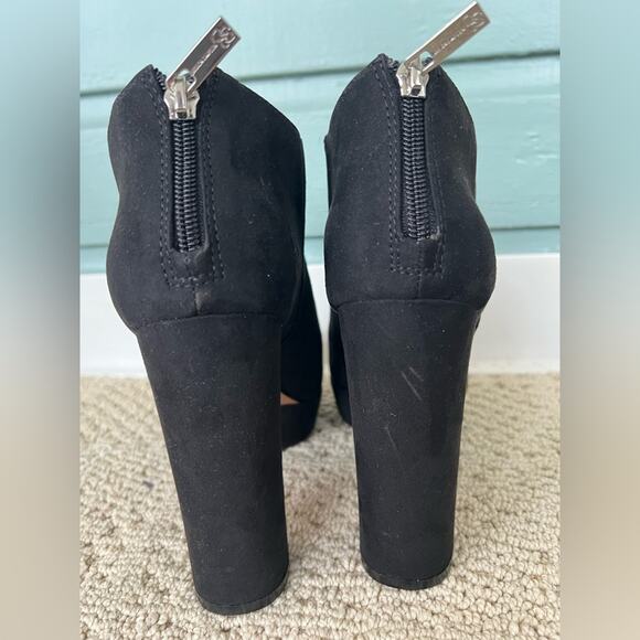 Jessica Simpson NWOB black suede platform booties 5 inch boots going out 9.5 - Picture 6 of 10